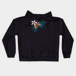 Cute Poinsettia Pinecone Branch Kids Hoodie